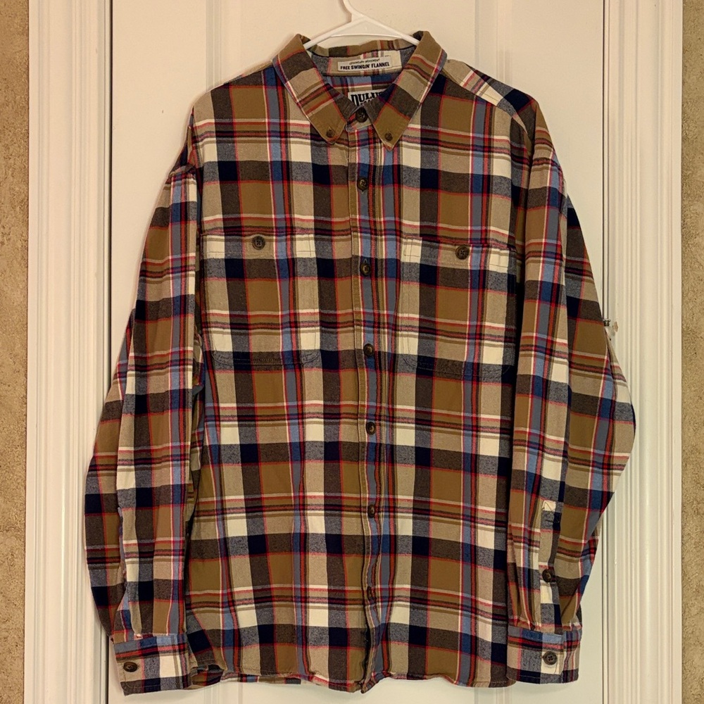 Duluth Trading Co Men’s Free Swingin” Flannel Shirt Untucked Length XL